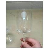 Etched Crystal Wine Glasses Set of 32