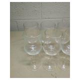 Set of 8 Clear Crystal Wine Glasses