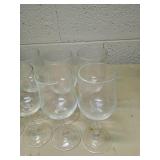 Set of 8 Clear Crystal Wine Glasses