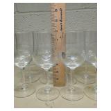 Set of 8 Clear Crystal Wine Glasses