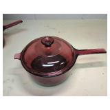 Pyrex Corning Vision Cranberry Glass Cookware Set