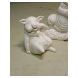 White Ceramic Pig Figurines