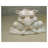 White Ceramic Pig Figurines