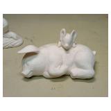 White Ceramic Pig Figurines