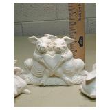 White Ceramic Pig Figurines