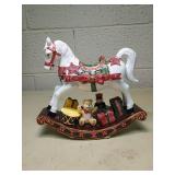 Holiday Rocking Horse with Toys Decorative Piece