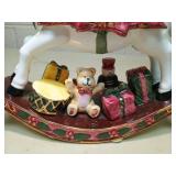 Holiday Rocking Horse with Toys Decorative Piece