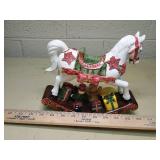 Holiday Rocking Horse with Toys Decorative Piece