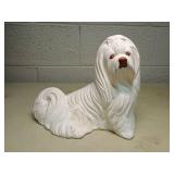 Maltese Dog Ceramic Figurine