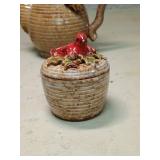 Red Cardinal Holly Tea Set