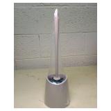Superio Taupe Modern Toilet Brush with Holder