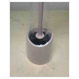 Superio Taupe Modern Toilet Brush with Holder