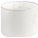 Linen Drum Lamp Shade - Heather White - 13