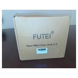 FUTEI Natural Decorative Throw Pillow Covers 18x18 Inch Set of 2,Soft Linen Slub Texture Cushion Case,Farmhouse Home Decor for Couch Bed Living Room