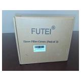 FUTEI Natural Decorative Throw Pillow Covers 18x18 Inch Set of 2,Soft Linen Slub Texture Cushion Case,Farmhouse Home Decor for Couch Bed Living Room