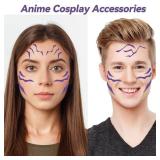 Movie Anime Purple Temporary Tattoos Dance Cosplay, Cosplay Tattoos Stickers Prop Accessories for Cosplay, Party Makeup, Dance, Music Festivals, Halloween(Purple)