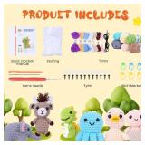 BOLDNOVA Beginners Crochet Kit Crochet Animal Kit for Beginners Kids, Adults, Craft Knitting Crocheting Kits with Step-by-Step Video Tutorials (Grey)