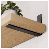 6-Pack Heavy Duty 12-Inch Black Shelf Brackets, L Shelf Bracket 12 Inch for Floating Shelves, 1/5-Inch Thick