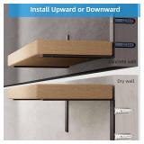 6-Pack Heavy Duty 12-Inch Black Shelf Brackets, L Shelf Bracket 12 Inch for Floating Shelves, 1/5-Inch Thick