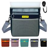 Dog Treat Pouch with Magnetic Closure 4-Cup Silicone Bag Fanny Pack Holder with Clicker 4 Ways to Wear Front Pocket Fits All Phones Ideal for Leash, Pet Walking and Training Blue