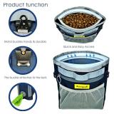 Dog Treat Pouch with Magnetic Closure 4-Cup Silicone Bag Fanny Pack Holder with Clicker 4 Ways to Wear Front Pocket Fits All Phones Ideal for Leash, Pet Walking and Training Blue