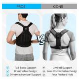 Back Brace Posture Corrector for Men & Women - Adjustable, Breathable, Improves Posture, Reduces Neck & Back Pain - Lightweight Unisex Design for Office and Home Use (Black, Large)
