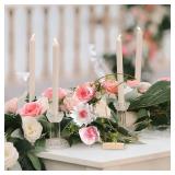 Luxshiny 10 Sets Metal Floral Hoop Centerpiece With Stand: 10 Inch Moon Shaped Macrame Hoop With Holder, Moon Rings Wreath Frames, Moon Centerpieces For Tables, Hoop Rings For Table Decor Home Wedding