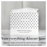 Cotton Towels | Disposable Face and Makeup Wipes | Natural, Biodegradable | Plant Based Facial Towelettes | Ideal for Sensitive Acne Prone Skin, Travel, Baby Care, 50 Ct, 1 Pk