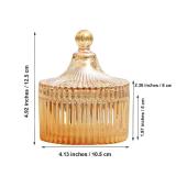 Body Powder Puff and Container, Glass Box for Dust Puff, Powder applicator with Case for Dusting powder (retro)