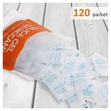 2 Gram 120 Packets Silica Gel Packs for Moisture Absorbing, Desiccant Dehumidifier Bags for Spices Jewelry Shoes Boxes Electronics Storage, Food Safe