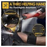HANPURE Rechargeable LED Flashlight Gloves Stocking Stuffers for Adults Men Christmas Birthday Gift Idea for Dad Husband Him Boyfriend Car Guy Waterproof Lighted Gloves for Repairing Fishing Camping