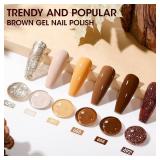 GELLEN Brown Gel Nail Polish, Winter Fall Brown Gel Polish 6 Colors Set, No Wipe Soak Off Long Lasting Glossy UV Gel for Women Manicure Home Salon, 0.33oz