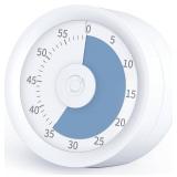 Visual Timer 60 Minute Countdown Timer for Littles w/Silent Mode, Time Management Tool No Ticking Visual Timer for Autistic ADHD People, Blue
