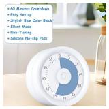 Visual Timer 60 Minute Countdown Timer for Littles w/Silent Mode, Time Management Tool No Ticking Visual Timer for Autistic ADHD People, Blue