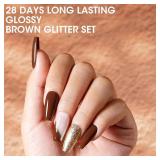GELLEN Brown Gel Nail Polish, Winter Fall Brown Gel Polish 6 Colors Set, No Wipe Soak Off Long Lasting Glossy UV Gel for Women Manicure Home Salon, 0.33oz