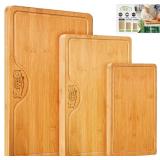 Totally Bamboo Cutting Boards for Kitchen - Bamboo Cutting Board Set with Juice Grooves, Non Toxin Cutting Boards, Chopping Boards, Charcuterie Boards, Serving Boards, Max Size 15" x 10"
