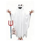 JBin Rich Adorable Toddler Ghost Costume Kids with Pitchfork Trident Candy Pouch,Durable Quality for Halloween Celebrations