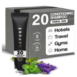 Black Hotel Toiletries Bulk | 1 oz Conditioning Shampoo Travel Size | For Hotels, Vacation Rentals, Gym, Luxury, Airport | Case of 20