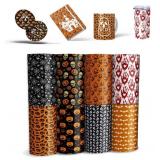 Halloween Transfer Sheets, 8 Sheets 4.5"x 12" Pumpkin Spider Skeleton Pre-Printed Sublimation Paper for Heat Press Mug, DIY T- Shirts,Coasters Blanks Orange Black