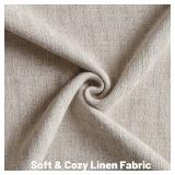 FUTEI Natural Decorative Throw Pillow Covers 18x18 Inch Set of 2,Soft Linen Slub Texture Cushion Case,Farmhouse Home Decor for Couch Bed Living Room