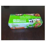 Slider Freezer Bag (50-Pcs), Reusable Food Bags Set   Large, Medium, Small Plastic Bags (4.5L, 2.25L & 1L), 50 sticker Labels, Ziplock bag holder, & Pen   BPA-Free, Food Storage Bag