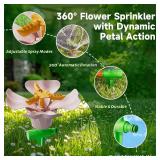 Rotating Flower Garden Sprinkler for Yard, Adjustable Spray Modes, Large Area Coverage, Easy Hose Connection, Red, Pink