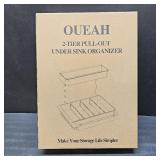 Under Sink Organizer and Storage, L-Shaped Bathroom Storage Cabinet with Basket, Multi-Purpose Sliding Cabinet Organizer for Kitchen Pantry Organization and Storage, White, 1 Pack