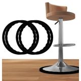 4 Pack Bar Stools Leg Protectors Ring, Non Slip Silicone Chair Leg Floor Protector, Pads Bottom Protect Wooden Floor No Scratches No Noise Anti-Slip, Stretchable Fits 14.5" to 16.5" Chair Base, Black