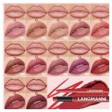 Jolilab 6Pcs Lip Set: 3 Colors Lip Liner+3 Colors Lipstick, Matte/Creamy, Long-Lasting, Bold/Nude Shades for Daily/Party, Vegan, Gift for Makeup Lovers.(#02+04+07)