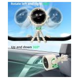 Stroller Fan Portable, Personal Fan for Travel, Digital display, Detachable 5 Speeds Rechargeable 360  Rotate Flexible Tripod Fan, For Home Office Stroller Camping - Rice White