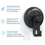 Suction Cup Hooks for Shower, Powerful Vacuum Suction Cup Hook for Towel, Robe, Loofah, No Hole Punched, Reusable Bathroom Towel Hooks, Black, 4 Pack