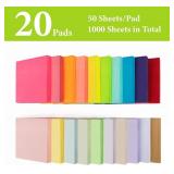 NESCCI 20 Pack Sticky Notes 3x3 Inches Sticky Note, Colorful Self-Stick Note Pads,Perfect for Office, Study, and Daily Life Organization,50 Sheets/pad