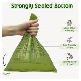 PAWLINE Dog Poop Bags Rolls - Leak-Resistant Doggy Waste Bag - Poop Bag for Dogs Compostable - Easy-Tear Rolls Unscented Green Dog Trash Bag for Poops - Extra Thick Pet Waste Roll