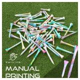 Multiple Coloured Design Handmade Golf Tees 40 Pack | 3-1/4 Inch Wood Tees with 10 Pack | 1-1/2 inch Wood Tees Low-Resistance and Less Friction Tees
